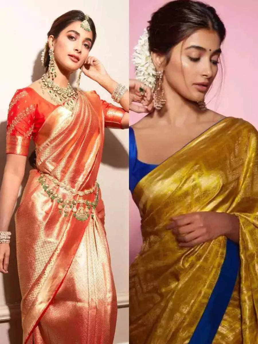 10 stunning sarees of Pooja Hegde for Chhath Puja festivities