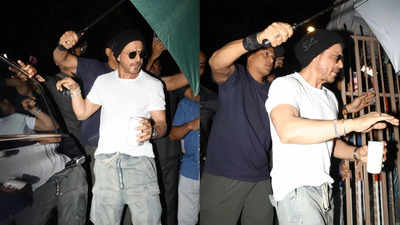 Shah Rukh Khan covers his new hairdo with a black beanie as paparazzi spot him outside a dubbing studio in Mumbai