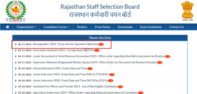 RSMSSB Stenographer 2024 Provisional Answer Key Released at rsmssb.rajasthan.gov.in: Direct Link to Check Answers and Steps to Raise Objections Here