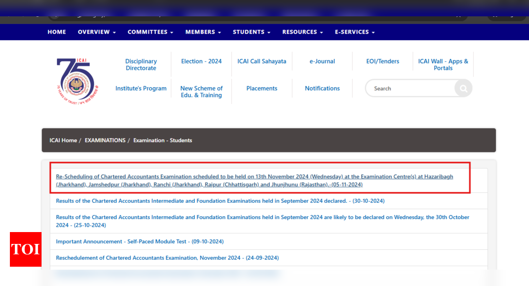 ICAI CA November Final Exams 2024 Postponed Due to Elections Check