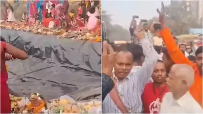 Watch: Chhath puja celebrations but without water, Delhi's colony residents protest