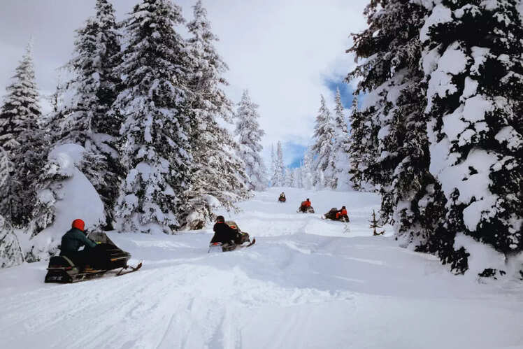 Snowmobiling in Yellowstone National Park, USA