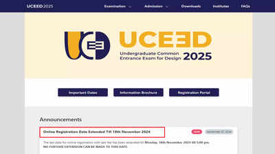 UCEED 2025 registration deadline extended till November 18 with late fee