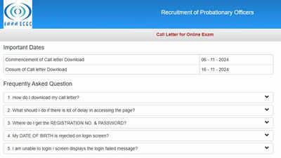 ECGC PO Admit Card 2024 Released for November 16 Exam: Direct Link