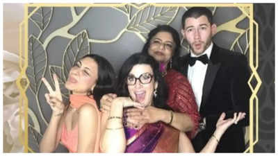 Nick Jonas covers for Priyanka Chopra's absence at her cousin's wedding in New York; chills with mother-in-law Madhu Chopra - See photos