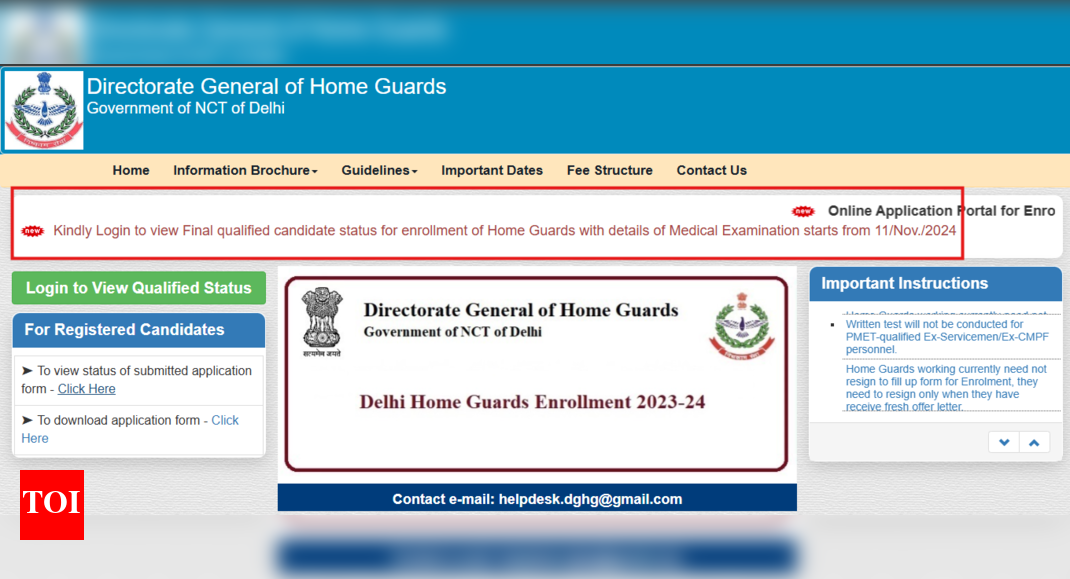 Delhi Home Guard 2024 final result released dghgenrollment.in: Direct link to download scorecards here