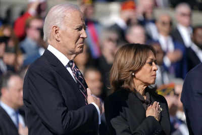 Biden and Harris appear together for the first time since losing in presidential polls