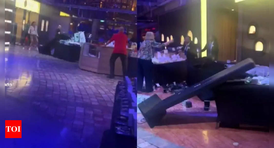 Watch: Royal Caribbean ship tilts dramatically in Atlantic storm, passenger screams ...