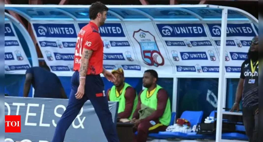 Reece Topley fined for equipment abuse in T20I against West Indies | Cricket News – Times of India