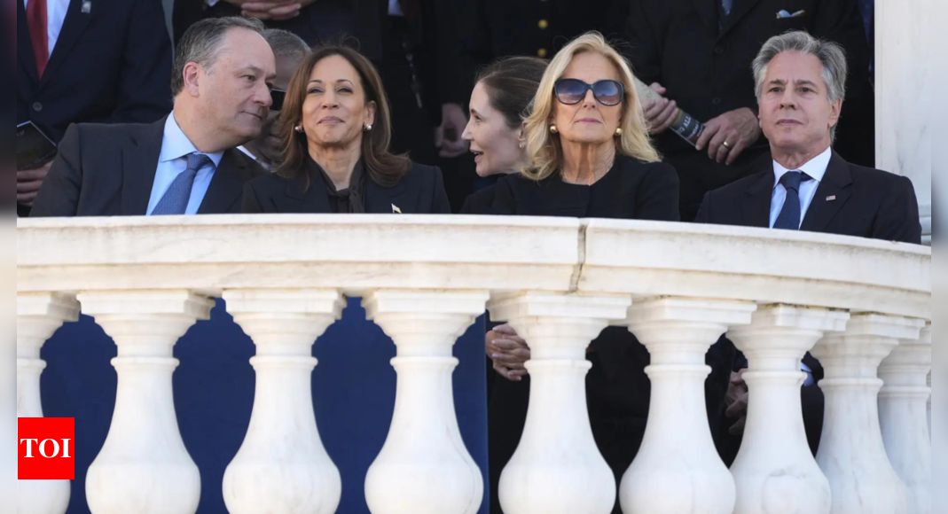 Kamala Harris and Jill Biden ignore each other in viral video? Watch | World News – Times of India