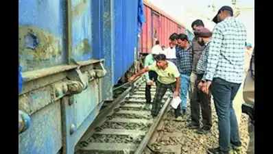 11 wagons of goods train derail in Telangana