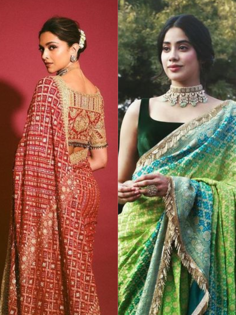 Deepika Padukone to Janhvi Kapoor: Bandhani-print ethnic sets flaunted by Bollywood divas