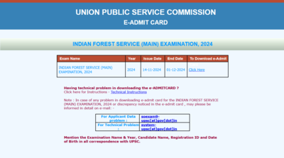 UPSC IFS Mains 2024 admit card out at upsc.gov.in, direct link to download here: Check exam date and time