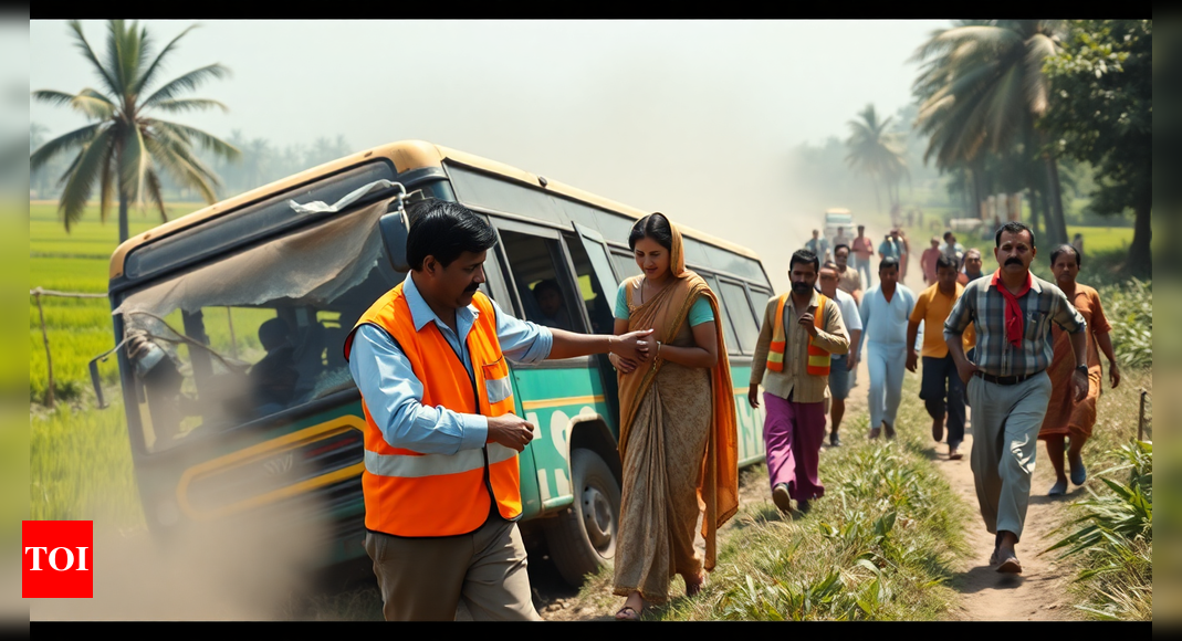 25 injured after bus overturns in UP's Pilibhit