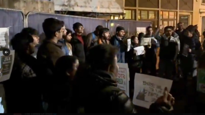 Indian students protest outside Oxford Union over debate on Kashmir