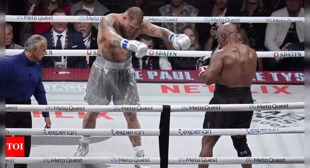 Mike Tyson vs Jake Paul Fight Highlights: Paul beats Tyson by unanimous decision in Texas - The Times of India