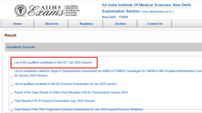 AIIMS INI CET జనవరి 2025 ఫలితాలు ప్రకటించబడ్డాయి: ఇక్కడ డైరెక్ట్ లింక్‌ని తనిఖీ చేయండి