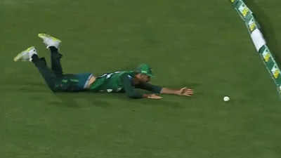 Debut 'slide' Pakistan pacer Jahandad Khan would want to forget. Watch