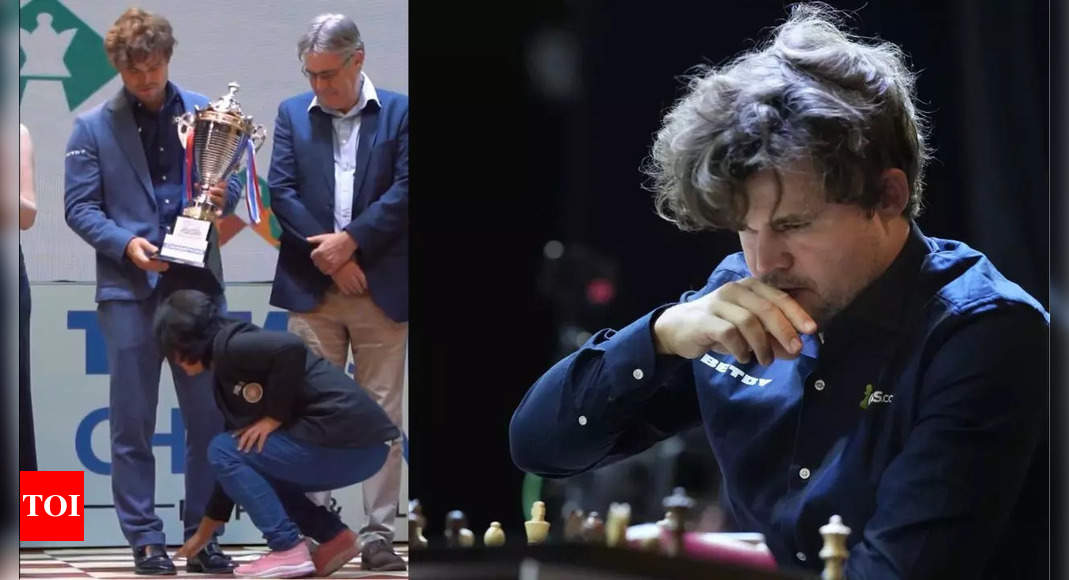 Viral Video: Magnus Carlsen left clueless as Indian feminine chess participant touches his toes – Instances of India