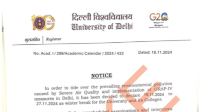 Delhi University warns students regarding 'Fake Winter Holidays' notice