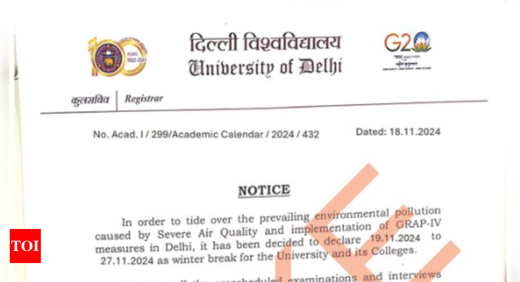 Delhi University warns students regarding ‘Fake Winter Holidays’ notice