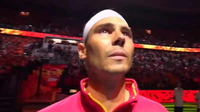 Rafael Nadal overwhelmed by emotions in farewell Davis Cup appearance. Watch