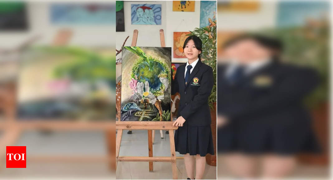 South Korean girl studying in Pune felicitated for artwork