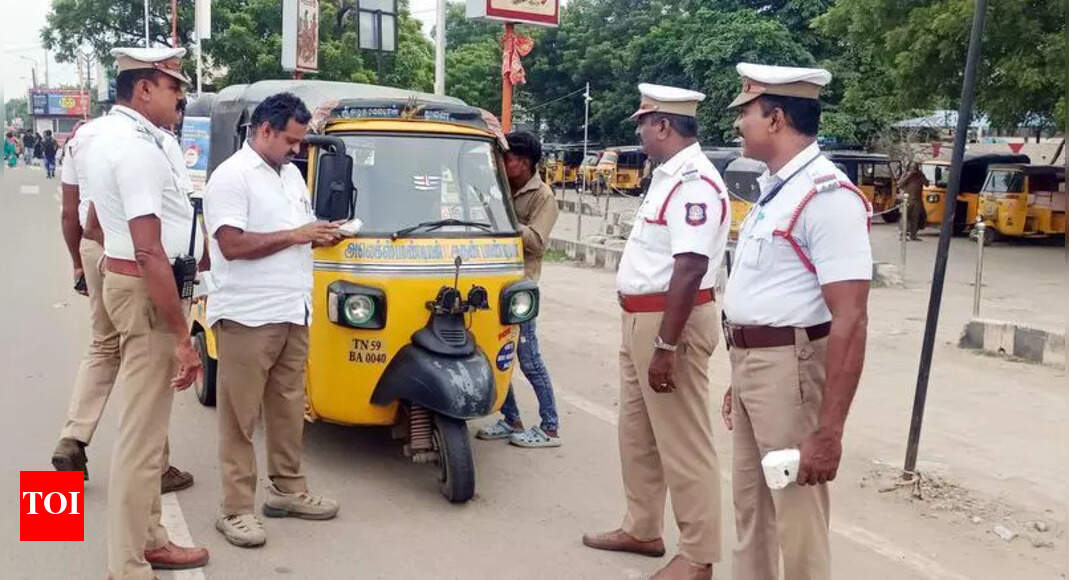 Police Crackdown: 23 Autorickshaws Seized in Madurai for License ...