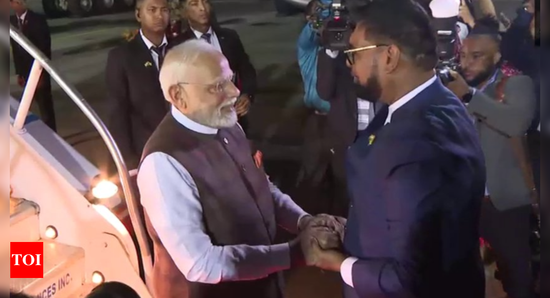  Modi becomes first Indian PM to visit Guyana in 56 years | India News - Times of India