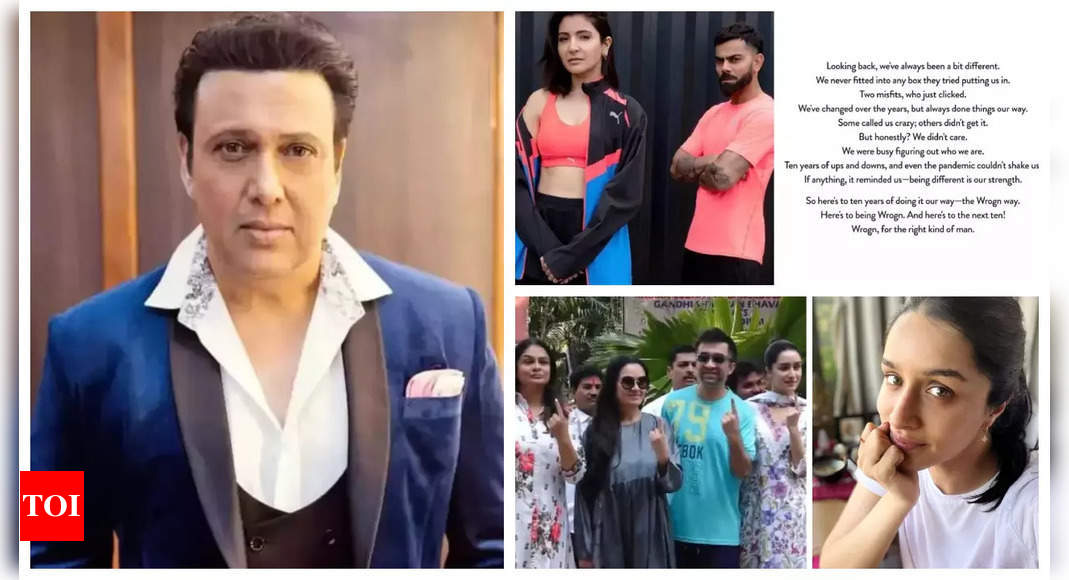 Govinda shares health update after bullet injury, Fans mistake Virat Kohli’s post for divorce announcement with Anushka Sharma: Top 5 news | – Times of India