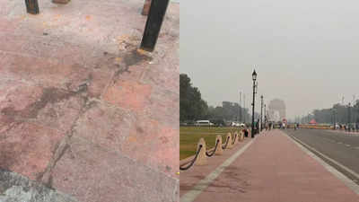 India Gate’s Kartavya Path gutkha stains go viral, leading to public ...