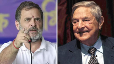 Can't be a mere coincidence': On Rahul Gandhi's Modi-Adani charge, BJP namedrops George Soros | India News - The Times of India