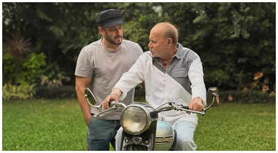 Salman Khan shares his nostalgia with his father Salim Khan says, "Dad's 1st bike"