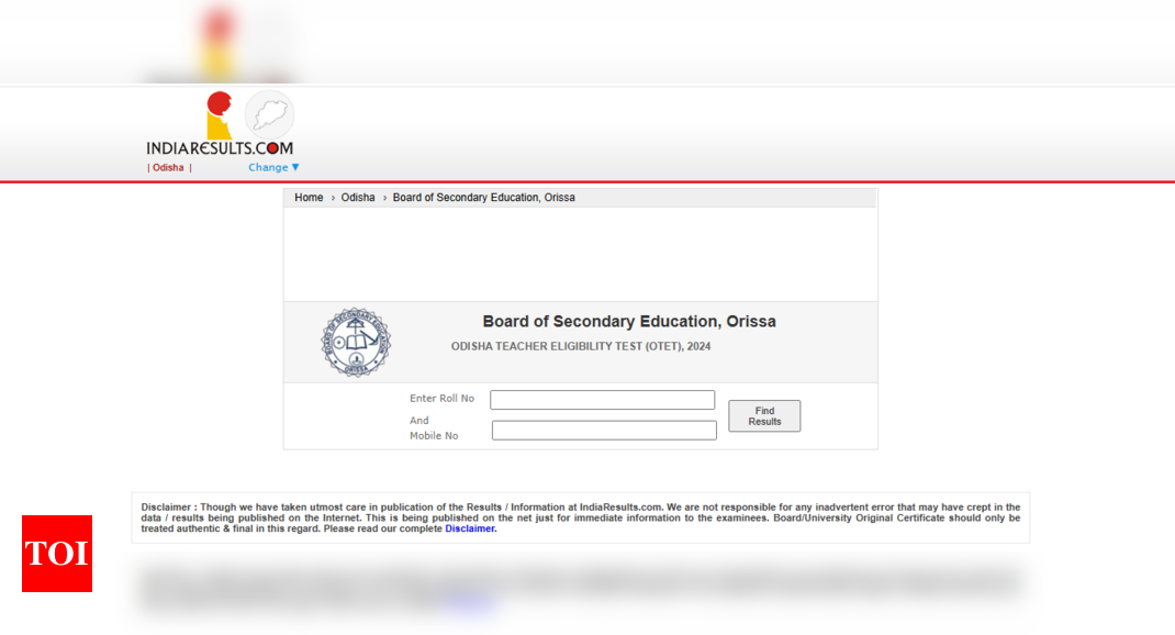 Odisha TET result 2024 released at bseodisha.ac.in Direct link to