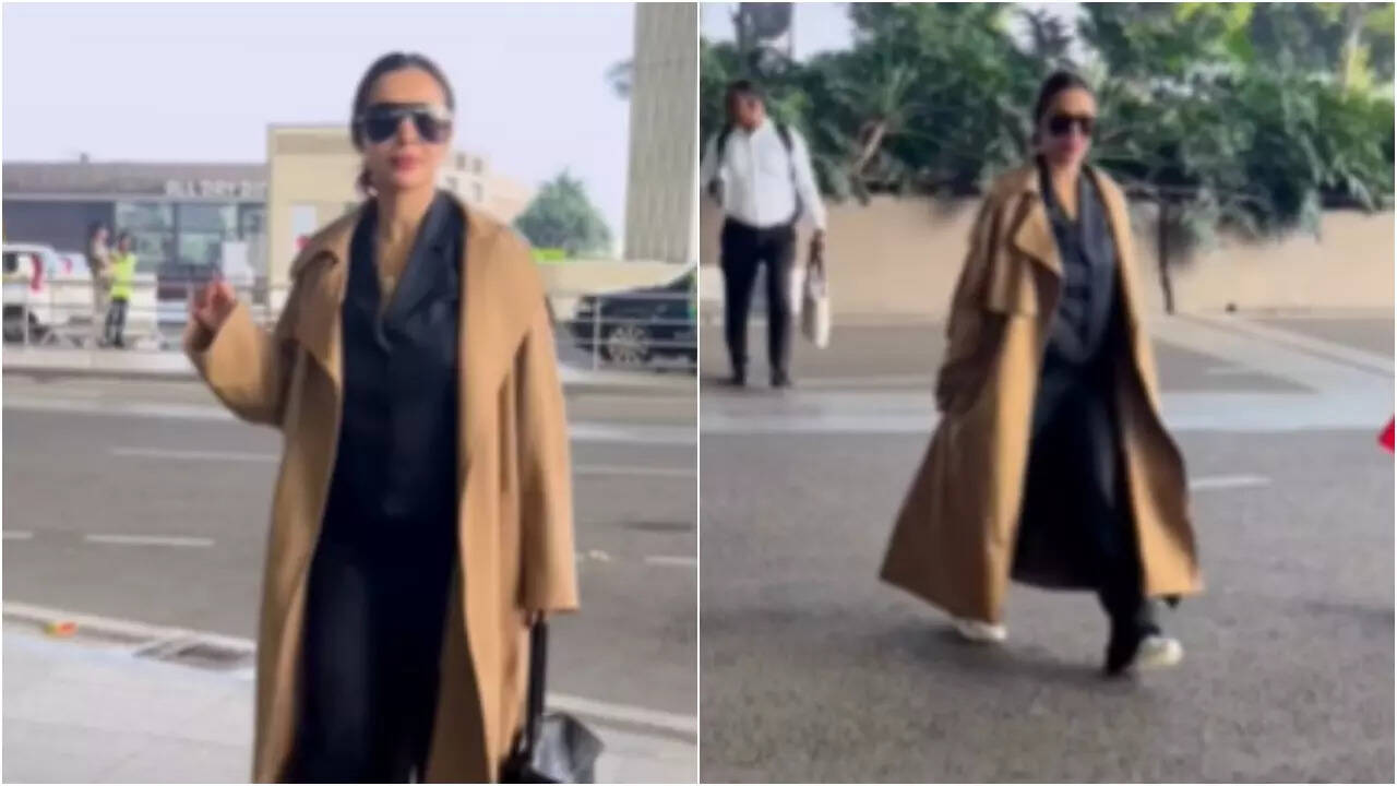 Malaika Arora stuns in long overcoat as she gets spotted at Mumbai 
