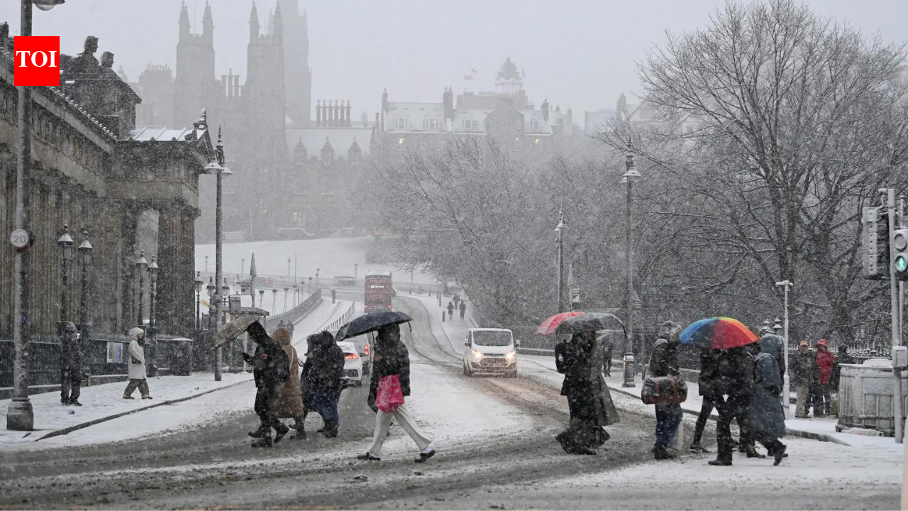 In pics: Snowfall blankets Britain as Storm Bert brings icy chaos