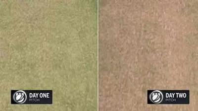  How Perth pitch changed its colours on Day 2