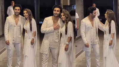 Aadar Jain and Alekha Advani's chemistry in their first appearance after the roka ceremony paints the town red