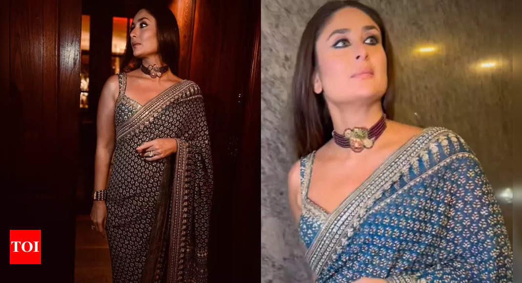 Kareena Kapoor Khan just redefined weekend glamour with a blue and gold saree – Times of India