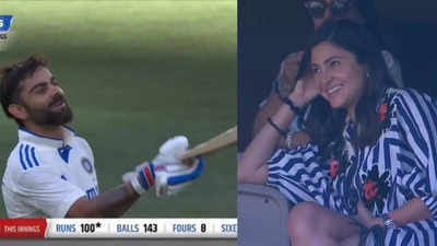 Virat Kohli throws a flying kiss to Anushka Sharma after scoring a century, says, 'She's been by my side through thick and thin'; internet reacts - WATCH VIDEO