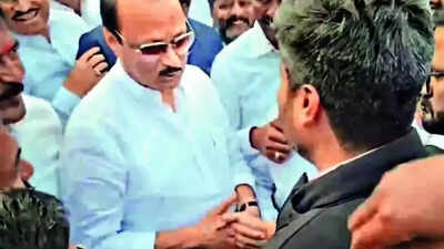 Rohit Pawar touches uncle’s feet; Ajit Pawar asks nephew: What if I campaigned against you