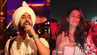 Diljit Dosanjh has the CUTEST reaction to Nimrat Kaur vibing at his concert in Pune: ‘Tusi Aeye c?’ | Hindi Movie News