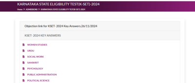 KSET 2024 Answer Key Released at cetonline.karnataka.gov.in: Direct Link to Check Here