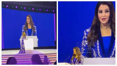 Aishwarya Rai makes a glamorous appearance at an event in Dubai amid rumours of separation with Abhishek Bachchan - WATCH video