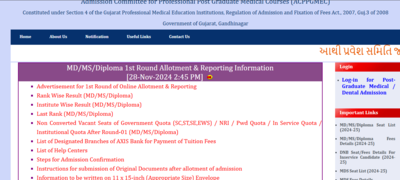 Gujarat NEET PG counselling 2024: Round 1 seat allotment result released at medadmgujarat.org, Direct link to check here