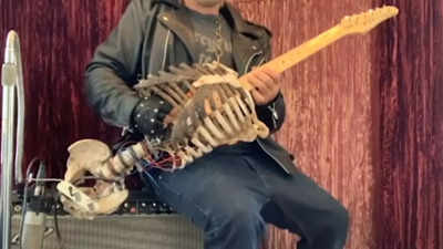 The musician who turned his uncle's skeleton into a guitar will surprise you why