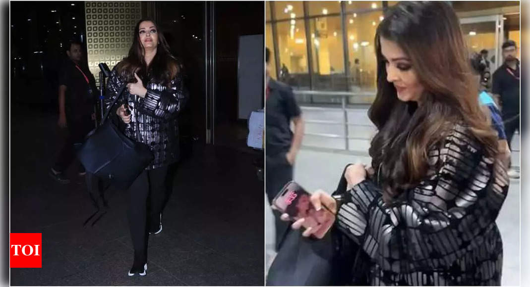 Did Aishwarya Rai Bachchan choose Aaradhya and Amitabh Bachchan’s photo as her phone wallpaper? Netizens think so | Hindi Movie News