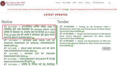 BSEB dummy admit cards for inter and matric exams 2025 out: Correct errors by December 5