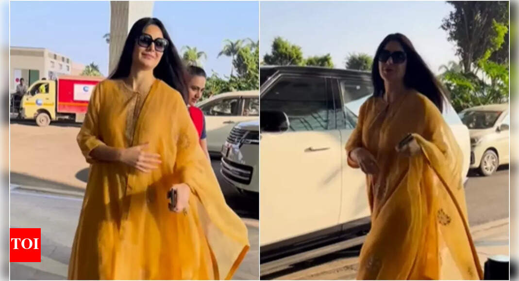 Katrina waves goodbye with 'Punjabi bahu' vibes