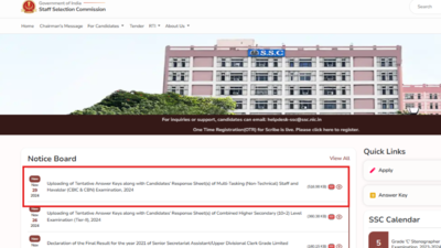 SSC MTS tentative answer keys 2024 released: Check direct link here